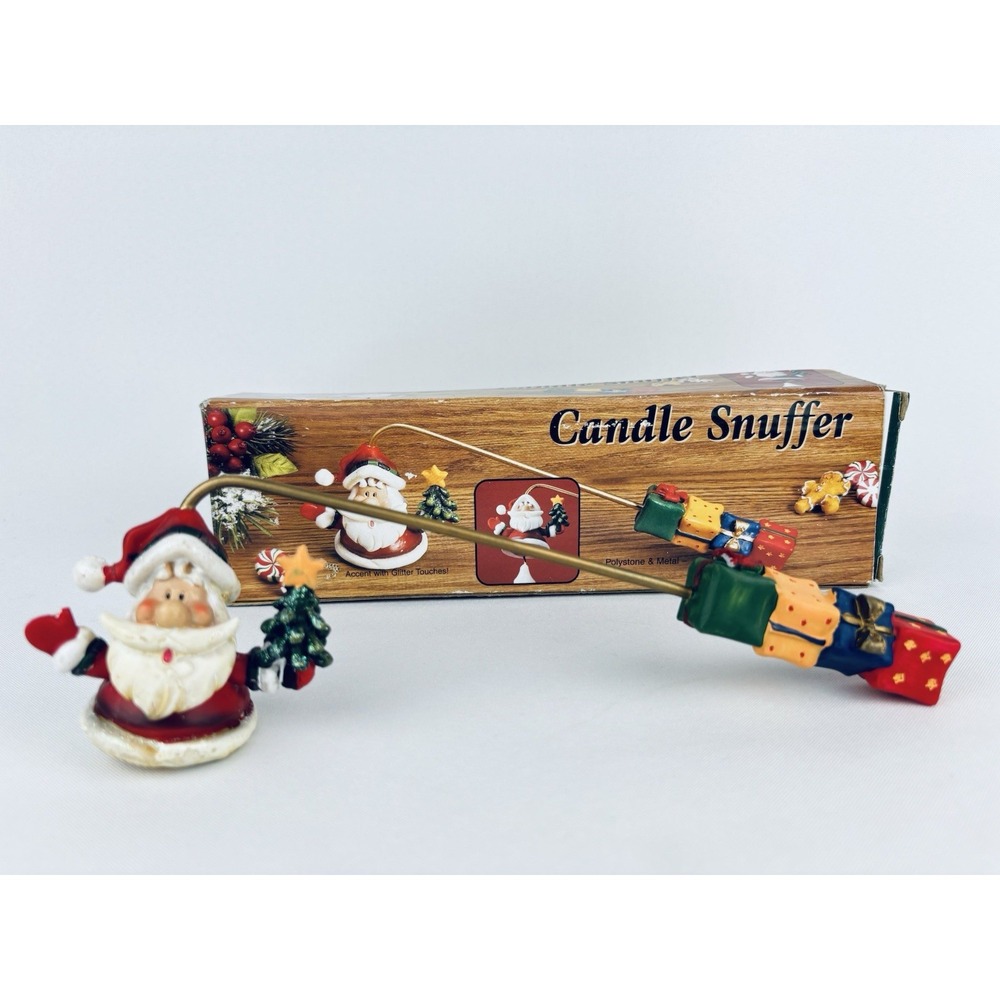 Vintage Santa Metal Candle Snuffer - Christmas Tree - Presents - With Box